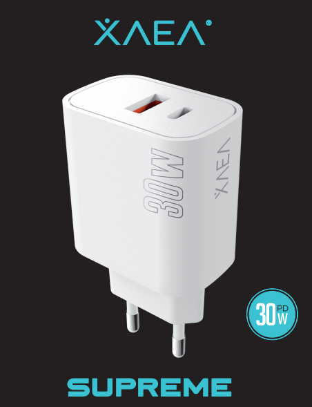 CARGADOR PD X-004  30W - SUPREME  XAEA BLANCO