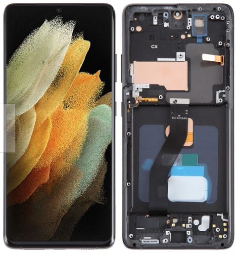 [9748] PANTALLA COMPLETA S S21 ULTRA 5G (SM-G998) C/MARCO NEGRO OLED
