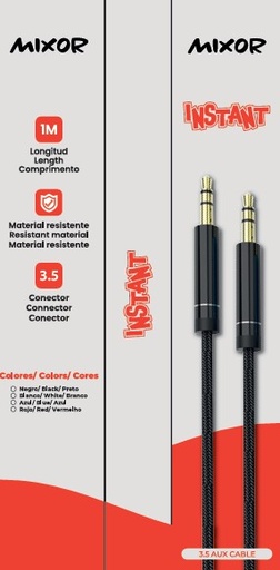 [CABM01B0124] CABLE AUX 3,5 M-003 - INSTANTE - MIXOR NEGRO